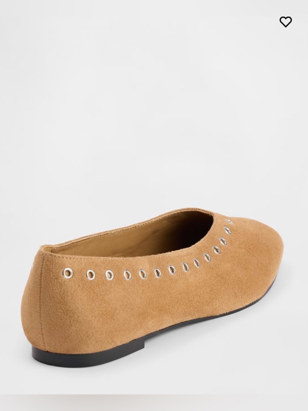 NIB/NWT Women's Tan Suede Ballet Flat with Grommet Detail - Picture 3 of 3